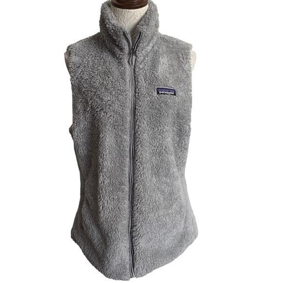 Patagonia Gray Fleece Vest Size Medium Zip Up Cabincore GORPCORE Scandigirl - Picture 2 of 10